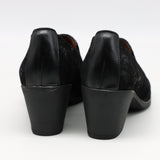 CHAUSSURES À TALONS EN CUIR ET ÉLASTIQUE