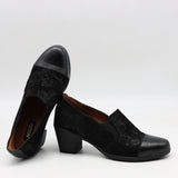 CHAUSSURES À TALONS EN CUIR ET ÉLASTIQUE