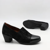 CHAUSSURES À TALONS EN CUIR ET ÉLASTIQUE