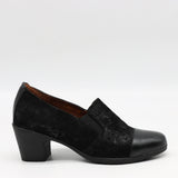 CHAUSSURES À TALONS EN CUIR ET ÉLASTIQUE