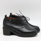 CHAUSSURES À LACETS ET TALONS EN CUIR