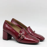 ESCARPINS À DOUBLES BOUCLES EN CUIR VERNIS