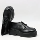 DERBIES À PLATEFORMES EN CUIR