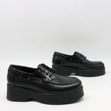 DERBIES À PLATEFORMES EN DAIM CUIR