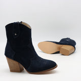 BOTTINES COWBOY EN DAIM CUIR