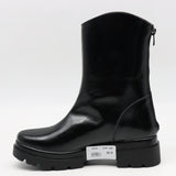 BOTTINES EN CUIR À FERMETURE EN ARRIÈRE ET SEMELLES CRANTÉE