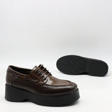 DERBIES À PLATEFORMES EN DAIM CUIR