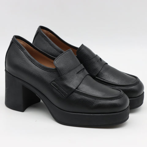 CHAUSSURES COLLEGE TALON CARRÉ EN CUIR