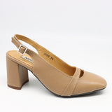 ESCARPINS SLINGBACK À BOUT CARRÉ EN CUIR