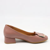 ESCARPINS MI-TALONS EN CUIR