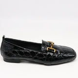 MOCASSINS PLATES EN CUIR IMPRIMÉ