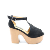 SANDALES À TALONS EN DAIM CUIR
