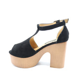 SANDALES À TALONS EN DAIM CUIR