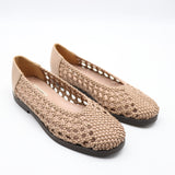BALLERINE EN CUIR EFFET CAGE