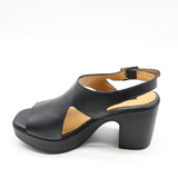 SANDALES À TALONS EN CUIR