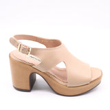 SANDALES À TALONS EN CUIR