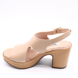 SANDALES À TALONS EN CUIR