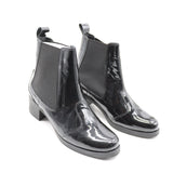 CHELSEA BOOTS EN CUIR VERNIS À TALON BLOC