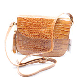 SAC BESACE EN CUIR EFFET CROCO À RABAT