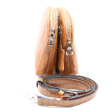 POCHETTE BANDOULIÈRE DOUBLE ZIP EFFET CROCO
