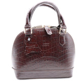 SAC À MAIN DÔME EN CUIR EFFET CROCO