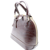 SAC À MAIN DÔME EN CUIR EFFET CROCO