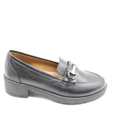 MOCASSINS EN CUIR À MORS MÉTALLIQUE