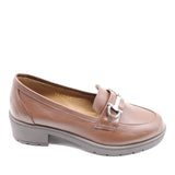 MOCASSINS EN CUIR À MORS MÉTALLIQUE