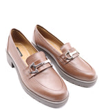 MOCASSINS EN CUIR À MORS MÉTALLIQUE