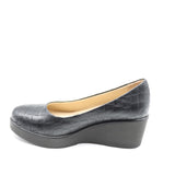CHAUSSURES COMPENSÉES EN CUIR EFFET CROCO