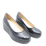 CHAUSSURES COMPENSÉES EN CUIR EFFET CROCO